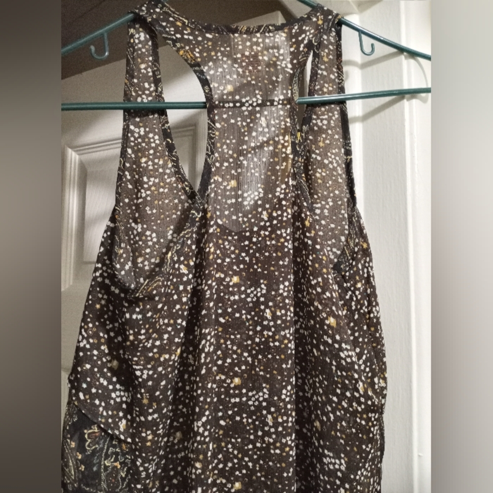 Brown Patterned Sleeveless Top - Picture 4 of 4